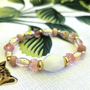 SALE!! Agate, Crystal and Opal Bracelet with 14K Gold Filled Beads
